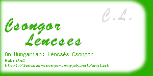 csongor lencses business card
